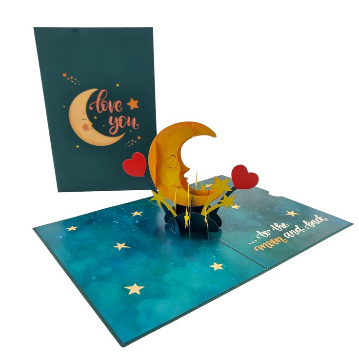 Moon & star Valentine’s Day Pop-up Cards