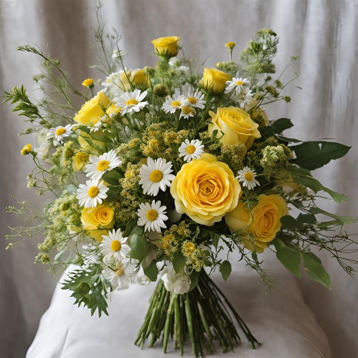 Yellow Roses and Daisies - best flowers for valentine's day