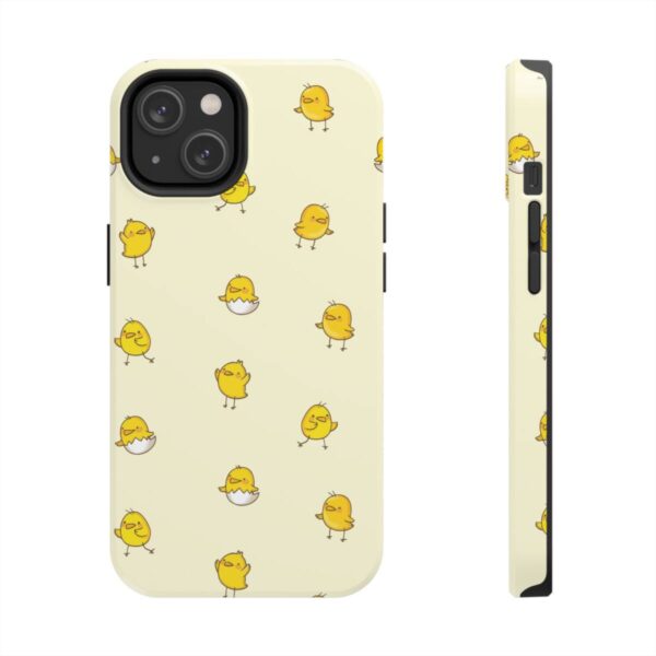 Cute Yellow Chick Pattern Tough Phone Case — Durable Protective iPhone Cover