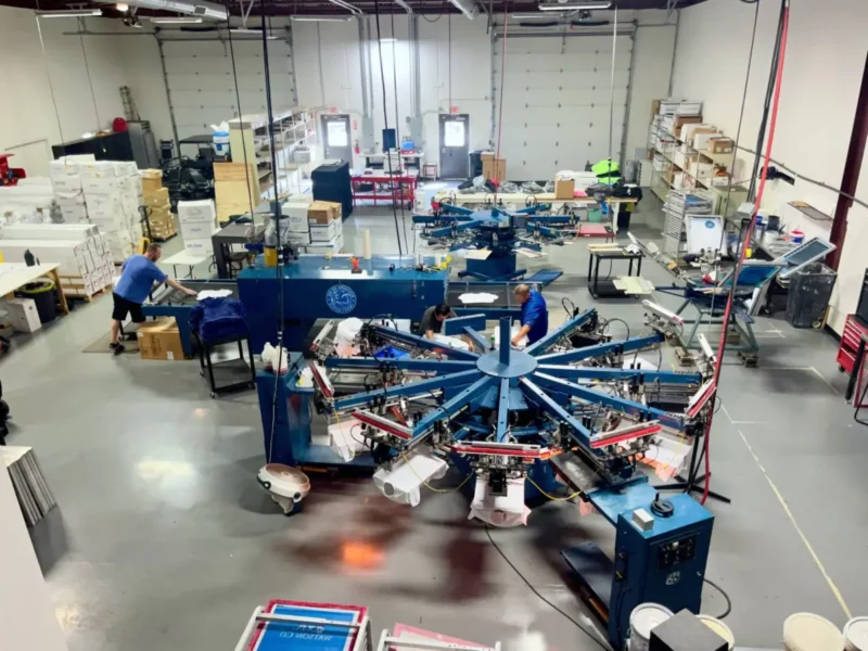 Behind the scenes at a print on demand facility, where each order is printed and packed individually
