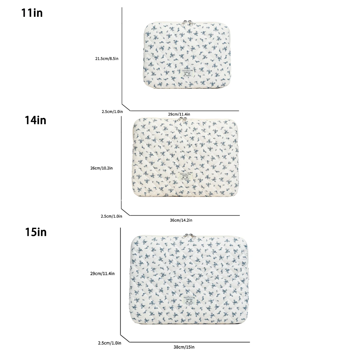 Best Quilted Laptop Bag – Chic Flower Print Sleeve 11 14 15 Inch 2026 - Image 2