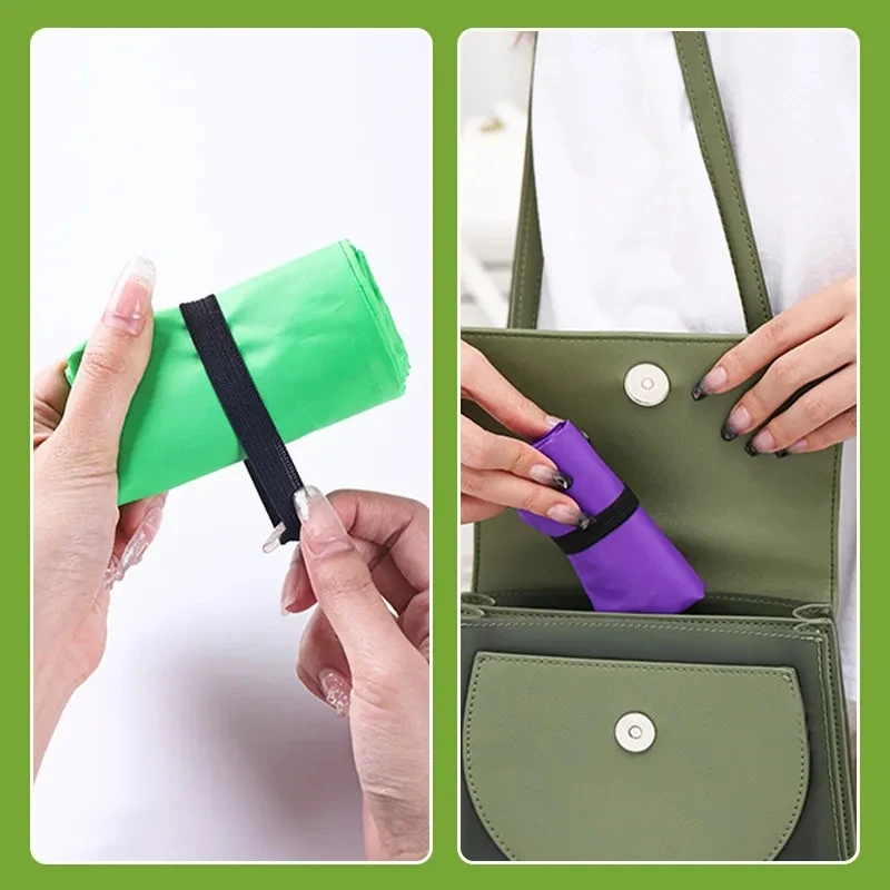 Foldable Shopping Bag Reusable Travel Grocery Bag Eco-Friendly One Shoulder Handbag For Travel Cartoon Cactus Printing Tote Bag - Image 23