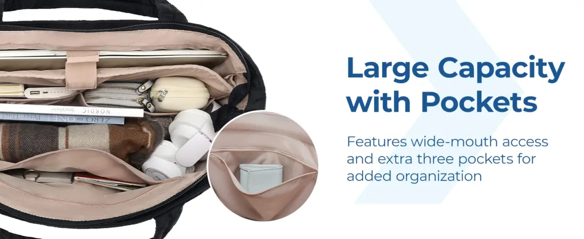 Best Large Tote Bag – BAGSMART Quilted Commuter Handbag 2026 - Image 21
