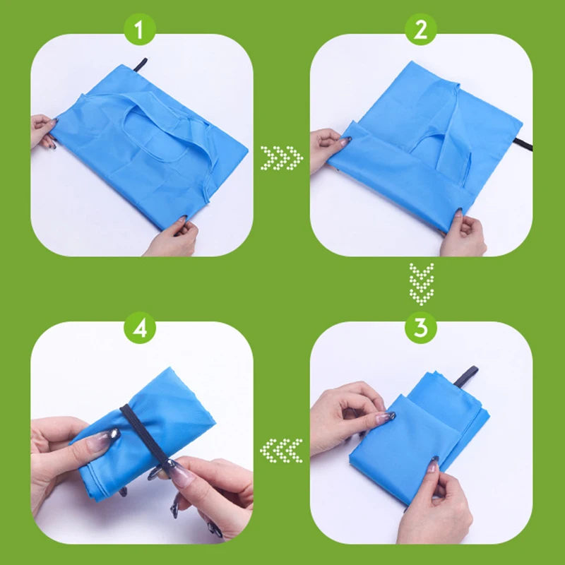 Foldable Shopping Bag Reusable Travel Grocery Bag Eco-Friendly One Shoulder Handbag For Travel Cartoon Cactus Printing Tote Bag - Image 6