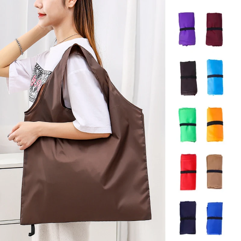 Foldable Shopping Bag Reusable Travel Grocery Bag Eco-Friendly One Shoulder Handbag For Travel Cartoon Cactus Printing Tote Bag - Image 19