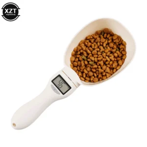 pet food measuring scoop with digital scale LCD display for dogs and cats
