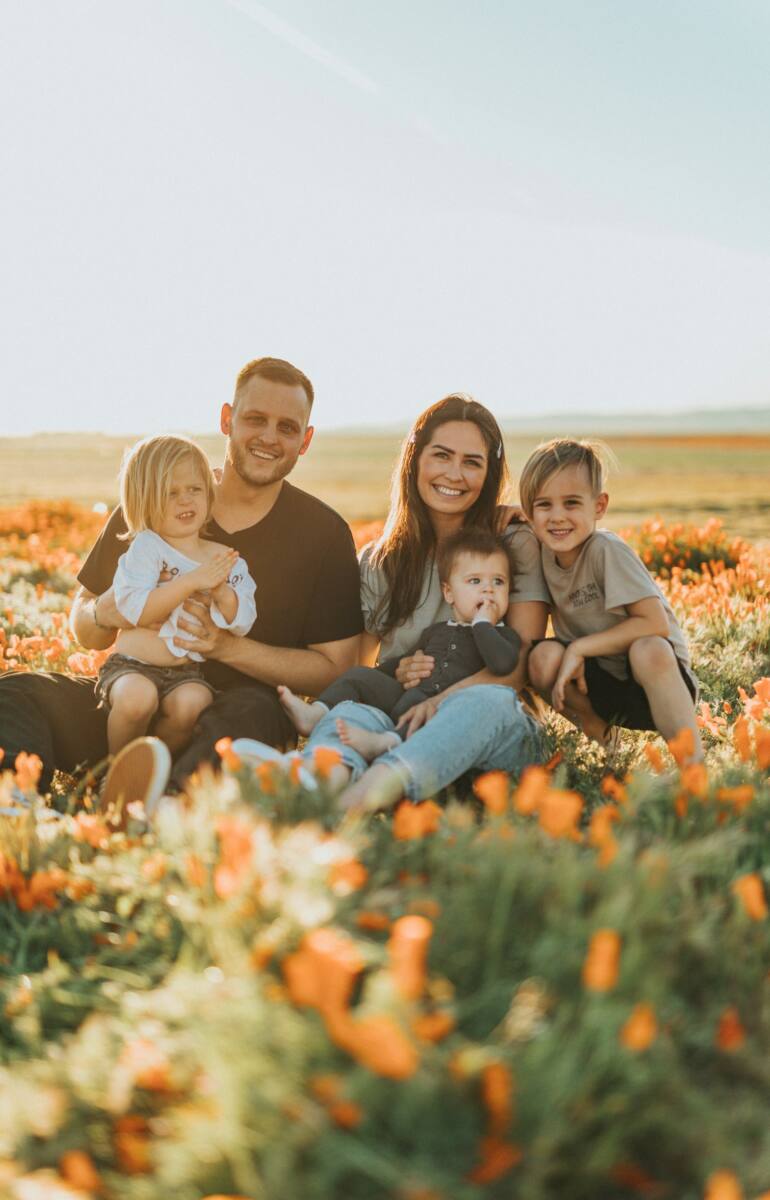 Family photo phone case ideas: family photo outdoors for a custom case