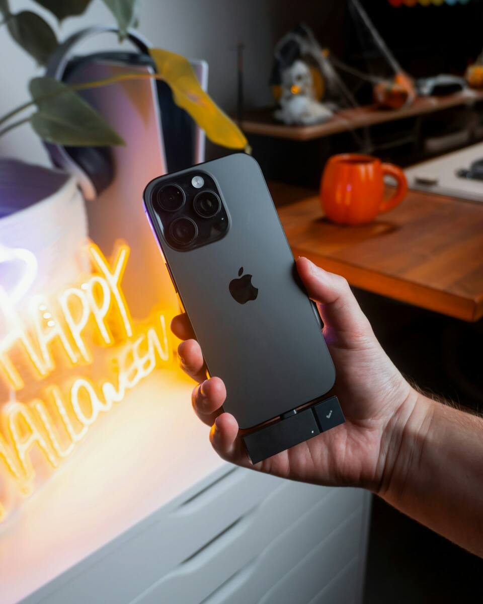Halloween phone case gift guide: neon sign display for treat-yourself or gift shopping