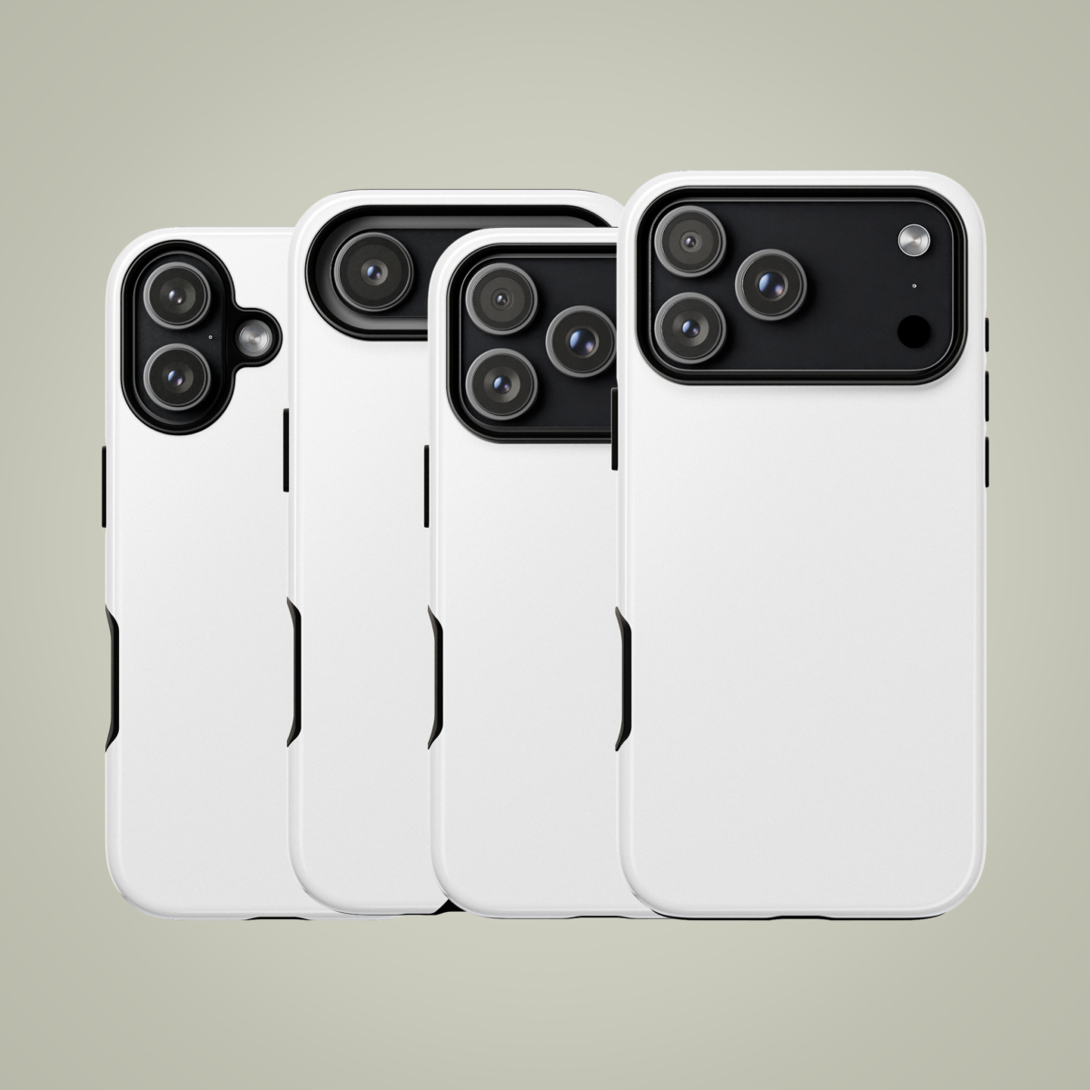 How to clean custom phone case: four custom phone cases lined up showing a clean, well-maintained finish